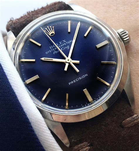 vintage rolex air king blue dial|rolex air king blue face.